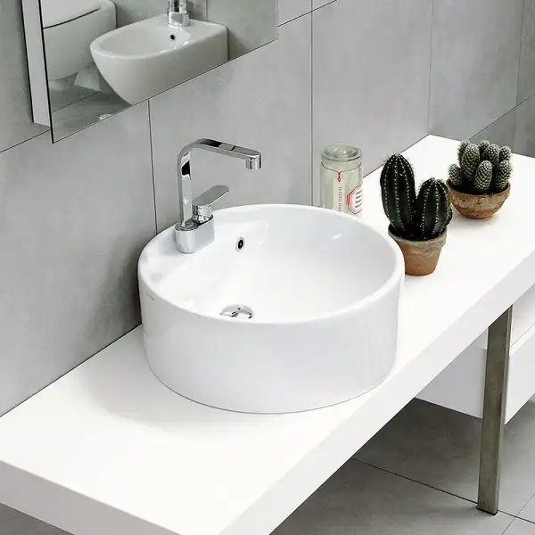 Раковина накладная на столешницу Flaminia Twin Ø 52,5 х h20 см (5050/A) фото 1 Aquada.com.ua