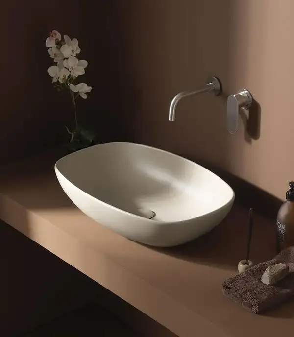 Раковина накладная на столешницу Flaminia Nuda Slim 61 х 39,5 х h14 см (ND60A) фото 2 Aquada.com.ua