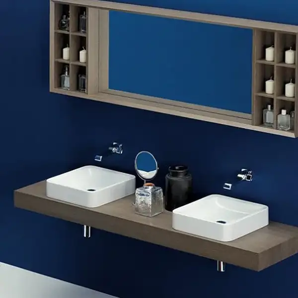 Раковина накладная на столешницу Flaminia Nile 40 х 40 х h10 см (NL40A) фото 1 Aquada.com.ua