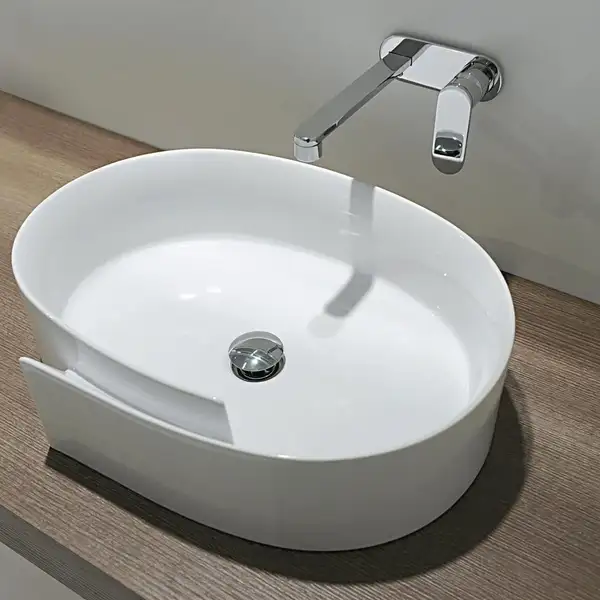 Раковина накладная на столешницу Flaminia Roll 56 х 42 х h17 см (RL56L) фото 1 Aquada.com.ua