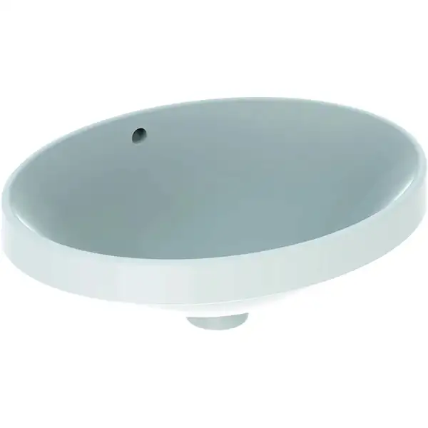 GEBERIT VARIFORM умывальник встраиваемый, овальной формы, 50*40см, с переливом, глазурованный снизу (500.709.01.2) фото 1 Aquada.com.ua