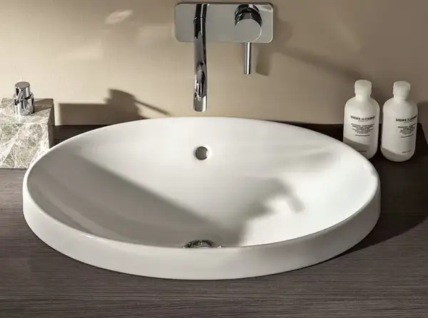 GEBERIT VARIFORM умывальник встраиваемый, овальной формы, 50*40см, с переливом, глазурованный снизу (500.709.01.2) фото 3 Aquada.com.ua