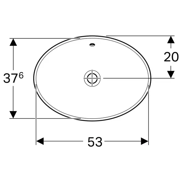 Geberit VARIFORM Умивальник вбудовуваний, овальний, білий (500.717.01.2)