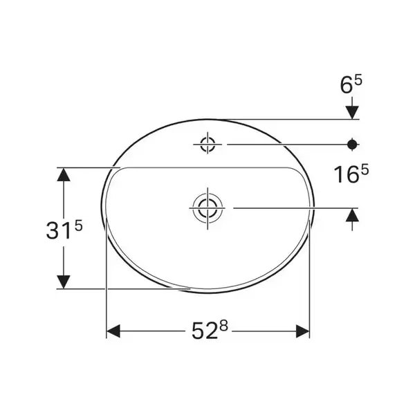 Geberit VariForm Раковина встраиваемая, 55х45 см, белая (500.723.01.2)