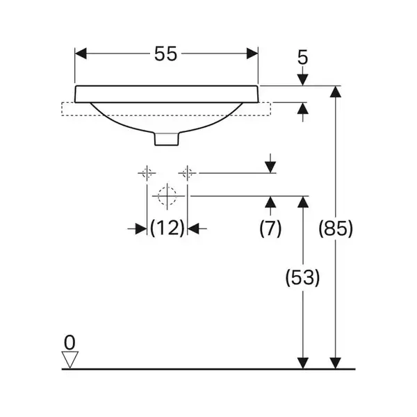 Geberit VariForm Раковина встраиваемая 55x40 см, белая (500.739.01.2)