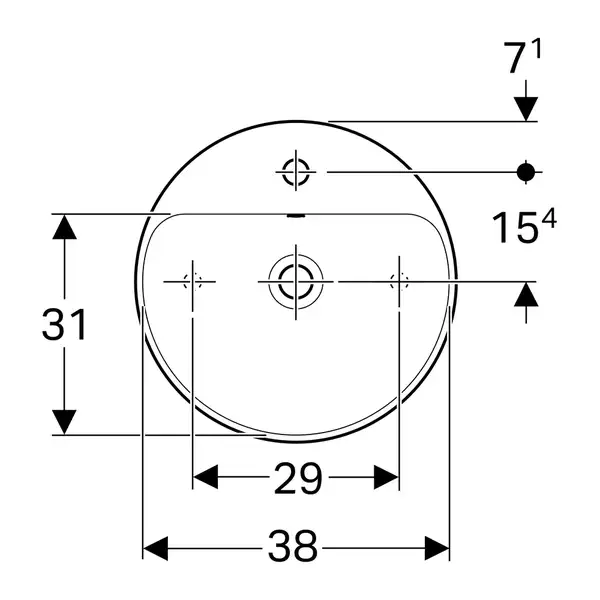 Раковина накладная на столешницу Geberit VariForm Ø 45 см, с переливом (500.769.01.2)