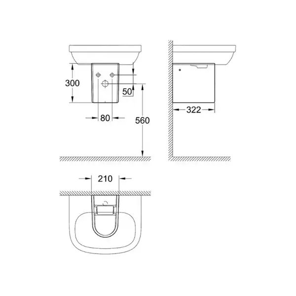 GROHE Полупьедестал для раковины EURO CERAMIC (39201000) фото 5 Aquada.com.ua