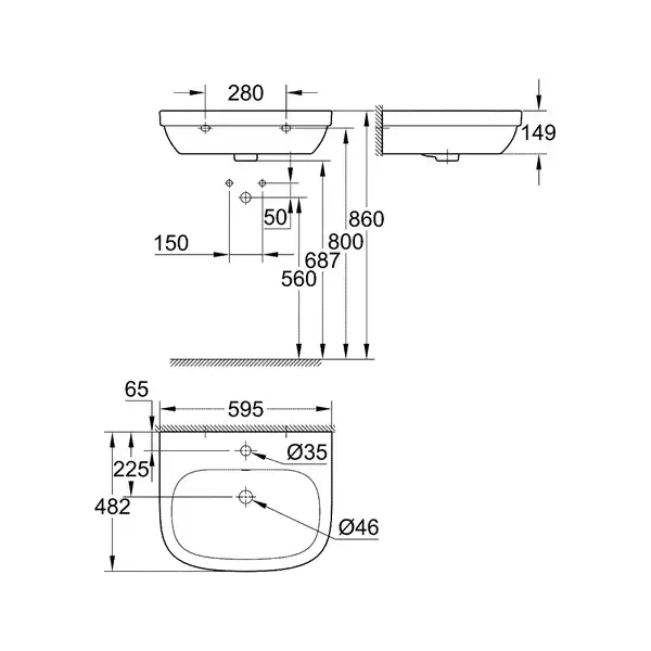 GROHE Раковина EURO CERAMIC (39335000) фото 17 Aquada.com.ua
