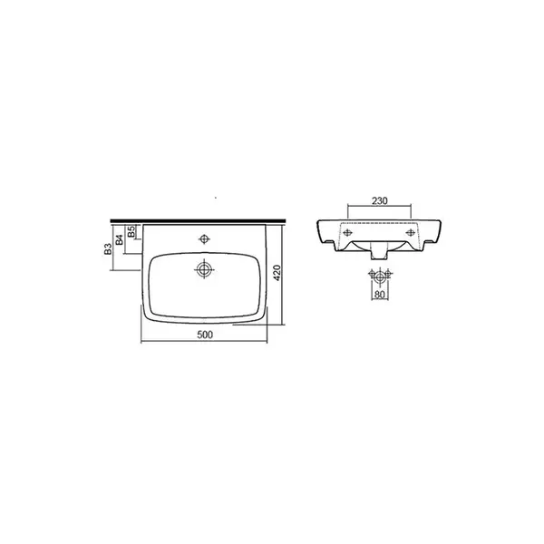 Раковина подвесная Kolo Nova Pro 55 х 44 см M31056000 (M31056000) фото 2 Aquada.com.ua