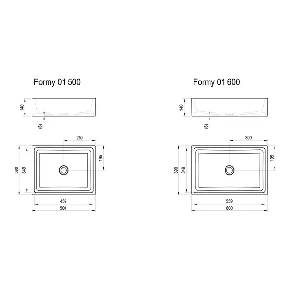 Умывальник Ravak FORMY 01 500 D без перелива (XJL01250000)