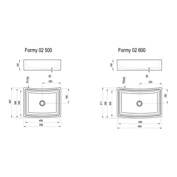 Умывальник Ravak FORMY 02 500 D white без перелива (XJM01250000)
