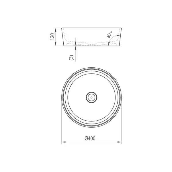 Ravak Moon 1 Раковина накладная, белая, Ø 40 см (XJN01300000)