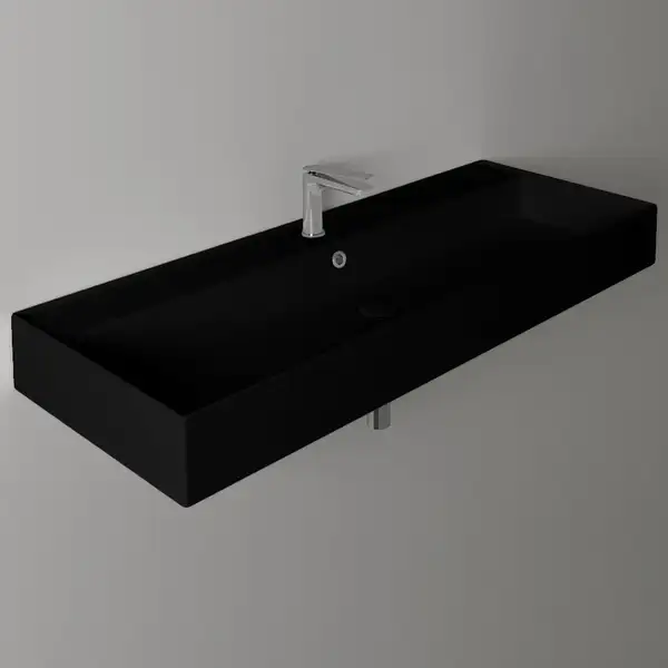 Раковина подвесная Simas Agile 121 х 46 см, Nero Matt (AG121NERO) фото 2 Aquada.com.ua