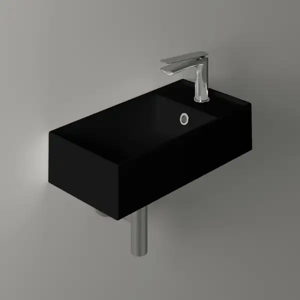 Маленькая (мини) раковина Simas Agile 50 х 27 см, Nero Matt (AG50NERO) фото 2 Aquada.com.ua