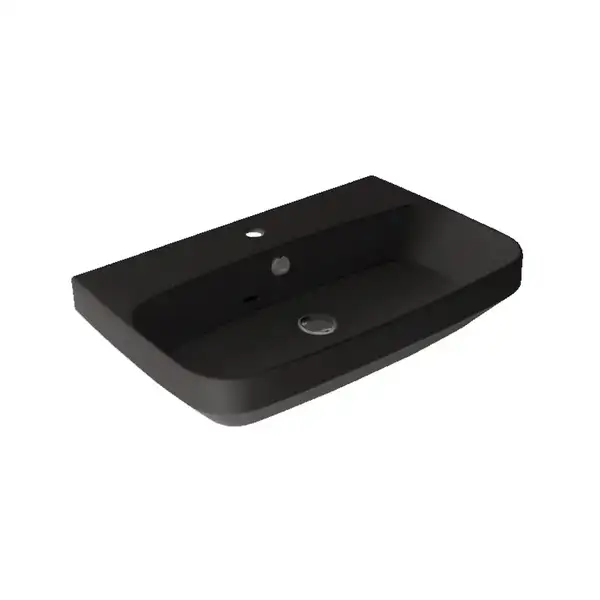 Раковина подвесная Simas Baden Baden 80 х 45 см, чёрный матовый (BB12) фото 1 Aquada.com.ua