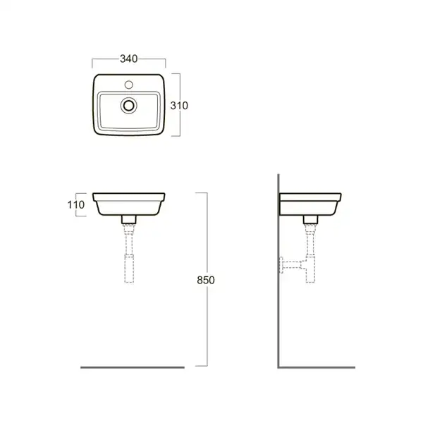 Мини-раковина Simas Evolution 340 х 310 мм (EVO14) фото 3 Aquada.com.ua