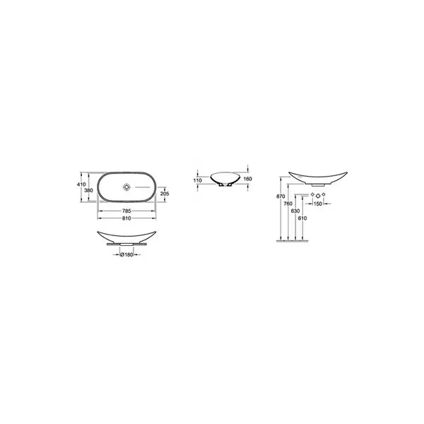 Раковина накладная на столешницу Villeroy & Boch My Nature 81х41 см (411080R1) фото 4 Aquada.com.ua