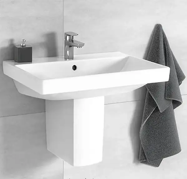 VILLEROY & BOCH AVENTO умывальник 60*47см, с выбитым центральным отверстием под смеситель, с переливом, белый альпин (41586001) фото 4 Aquada.com.ua