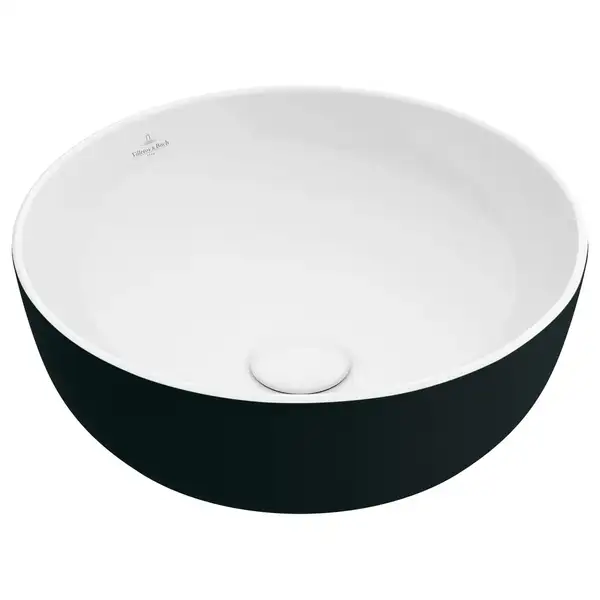 Раковина накладная на столешницу Villeroy & Boch Artis Ø 43 см, white/black (417943BCT8) фото 1 Aquada.com.ua