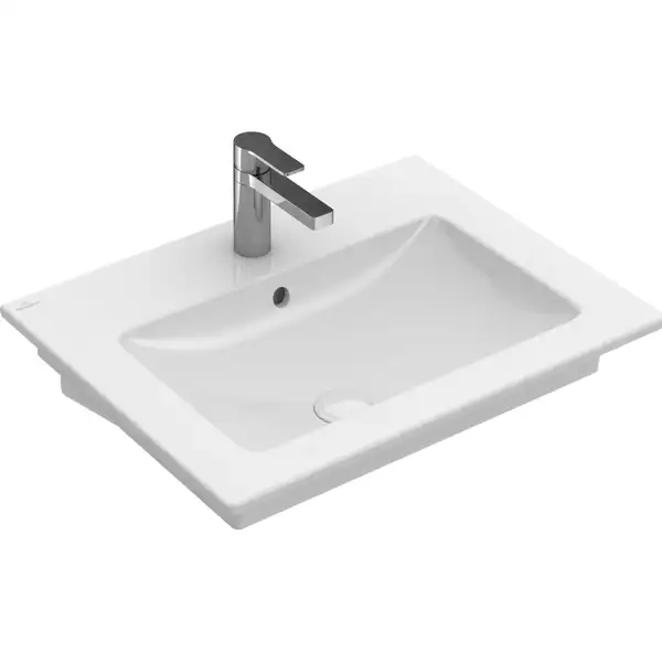 VILLEROY & BOCH VERITY LINE умывальник 60*50см, цетр.отвестие под смес.выбито, с переливом, цвет белый альпин (4A166001) фото 1 Aquada.com.ua