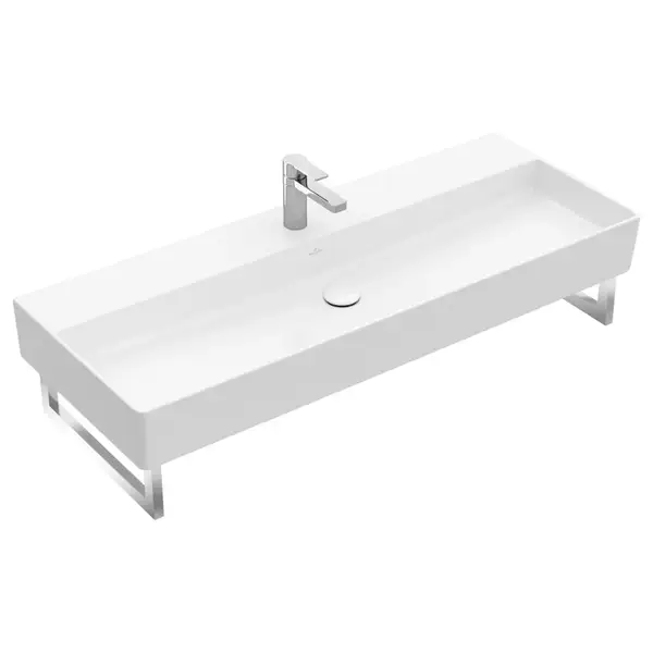 Раковина подвесная 120 х 47 см Villeroy & Boch Memento 2.0 (альпийский белый, с переливом) (4A22C501) фото 1 Aquada.com.ua