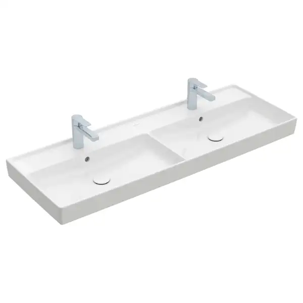 Двойная раковина 130 х 47 см Villeroy & Boch Collaro (альпийский белый, с переливом) (4A34D401) фото 1 Aquada.com.ua