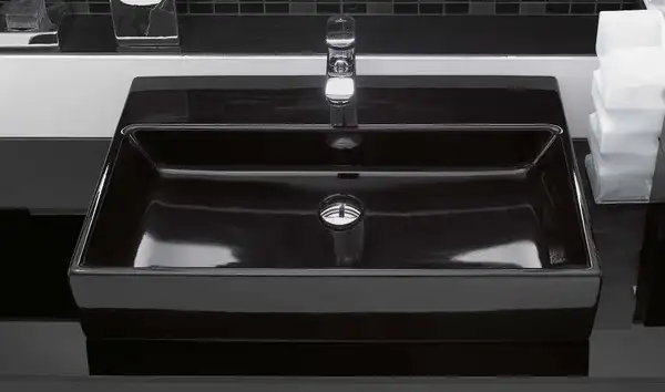 Раковина накладная на столешницу Villeroy & Boch Memento 60 х 42 см, чёрный глянец (513560S0) фото 2 Aquada.com.ua