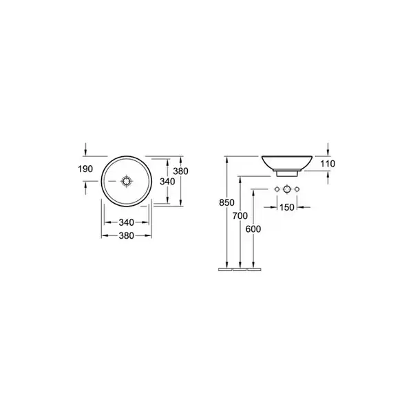 Раковина накладная на столешницу Villeroy & Boch Loop & Friends d=38 см (51480101) фото 4 Aquada.com.ua