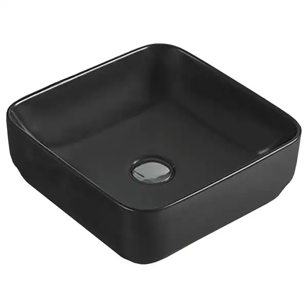 VOLLE умывальник 36*36*12,5см, накладной, матовый черный (13-01MBlack-035) фото 1 Aquada.com.ua