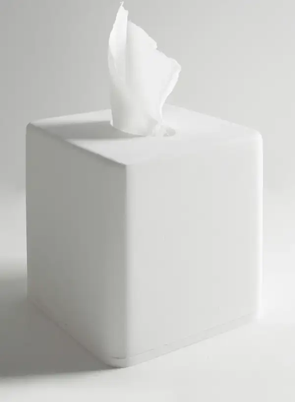 VOLLE Коробочка для салфеток 132*132*132мм каменная Solid surface (18-40-130) фото 1 Aquada.com.ua