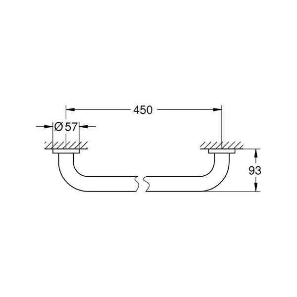 Поручень для ванни Grohe Essentials 450 мм, хром (40793001)