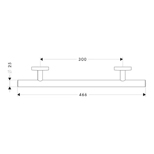 Поручень 466 мм Hansgrohe Logis (цвет - шлиф. никель) (40513820) фото 2 Aquada.com.ua