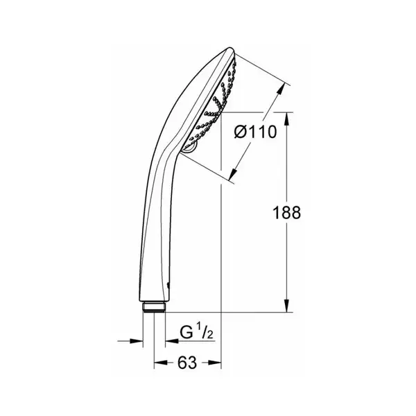 GROHE Ручная лейка 6.8л Euphoria 110 Massage (26513000)