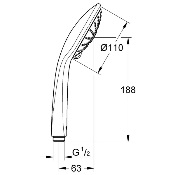 Ручний душ, 3 режими струменя Grohe Euphoria (27221001)