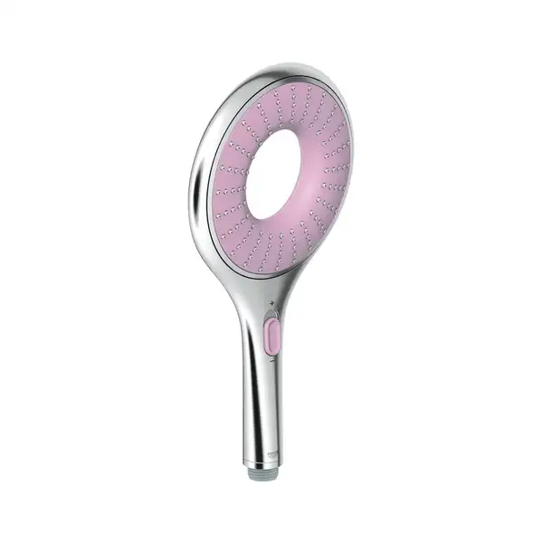 Лейка для душа Grohe Rainshower Icon (хром/розовый), 2 вида струи (27447000) фото 1 Aquada.com.ua