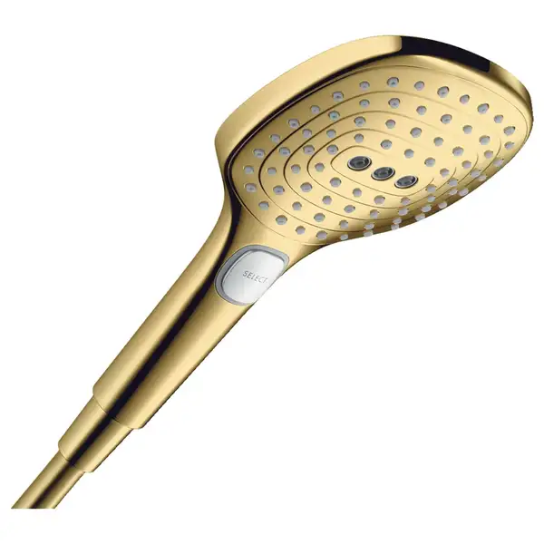 Лейка для душа Hansgrohe Raindance Select E 120 (цвет - полированное золото), 3 вида струи (26520990) фото 1 Aquada.com.ua