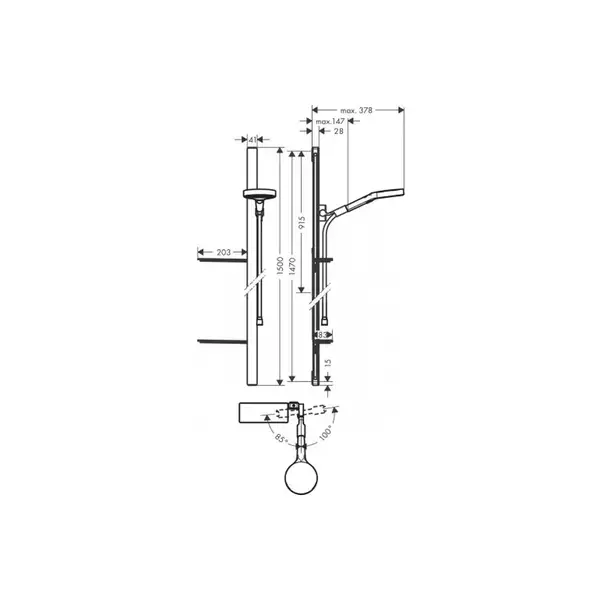 Душовий набір Hansgrohe Rainfinity 130/150 см 3Je EcoSmartt, Chrome (27674000)