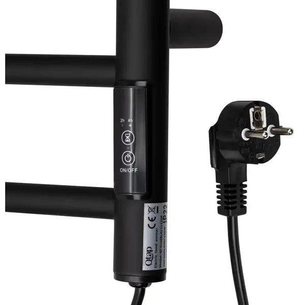Сушарка рушників електрична Qtap Evia 11120R BLA (QTEVIBLA11120R) фото 4 Aquada.com.ua
