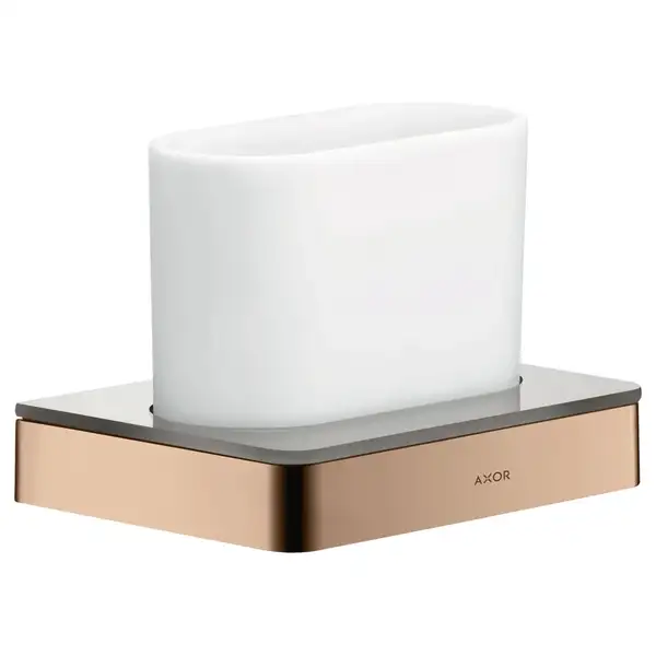Стакан для зубных щёток Axor Universal Accessories, красное золото/стекло матовое (42834300) фото 1 Aquada.com.ua