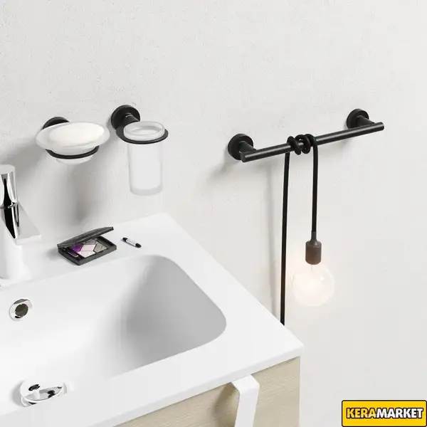 Стакан для зубных щёток Sonia Tecnoproject Black, чёрный матовый (166237) фото 2 Aquada.com.ua