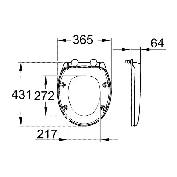 GROHE Сиденье для унитаза Bau Ceramic (39492000) фото 3 Aquada.com.ua