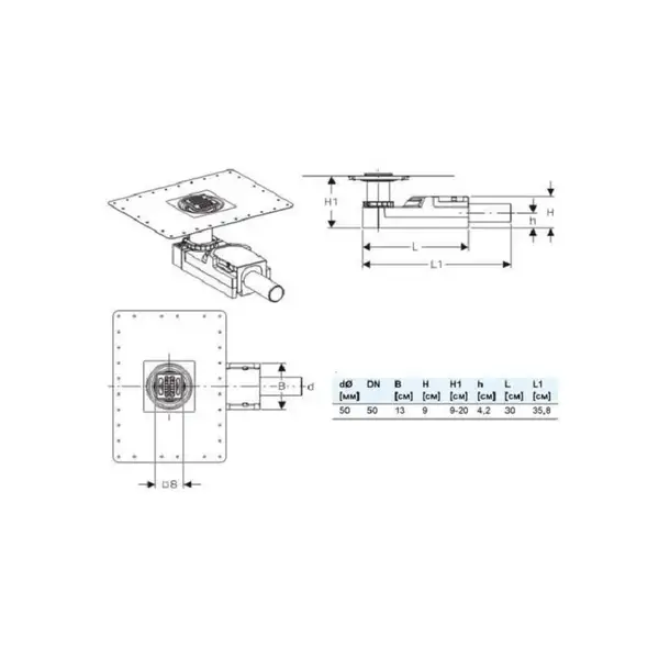 Трап для душа Geberit Uniflex 100 мм+ решетка для трапа (нержавеющая сталь) (154.050.00.1) фото 4 Aquada.com.ua