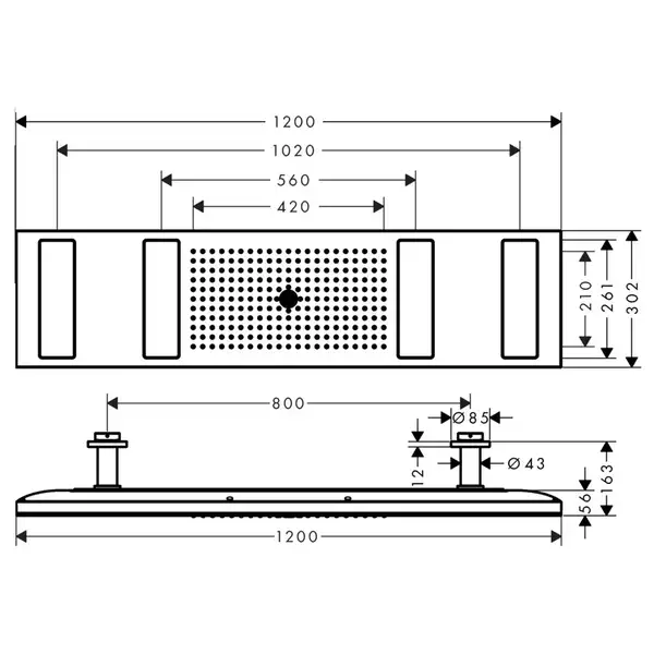Верхний душ Axor ShowerHeaven 1200/300 4JET с освещением 3700K (10629000) фото 4 Aquada.com.ua