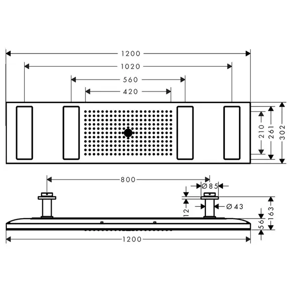 Верхний душ Axor ShowerHeaven 1200/300 4jet, без освещения (10637000) фото 4 Aquada.com.ua