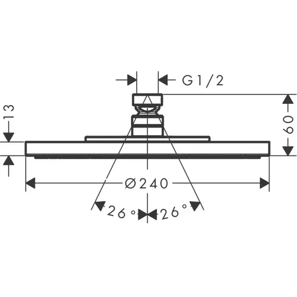 Верхній душ Axor Uno 240 мм, хром (28494000)