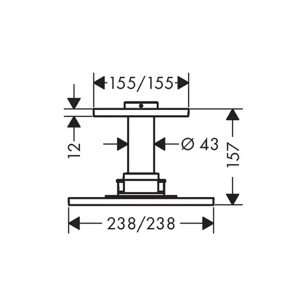 Верхний душ Axor ShowerSolutions 250 х 250 мм (цвет - матовый чёрный хром) (35308340) фото 2 Aquada.com.ua