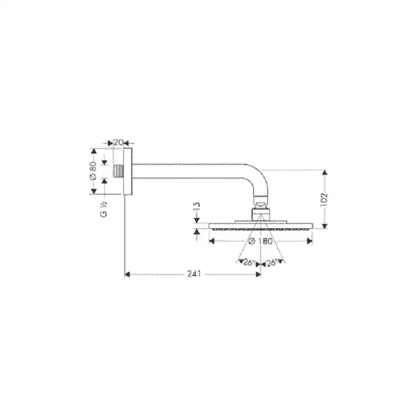 Верхний душ "тарелка" Hansgrohe Raindance Ø180 мм (27471000) фото 3 Aquada.com.ua
