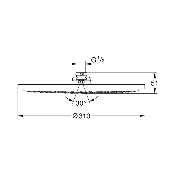 Верхній душ з одним режимом струменя Grohe Rainshower Cosmopolitan 310 (27478000)