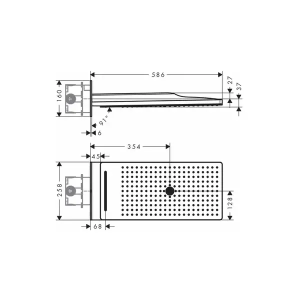 Верхний душ Hansgrohe Rainmaker Select 580 3jet (цвет - хром/чёрный) (24001600) фото 2 Aquada.com.ua