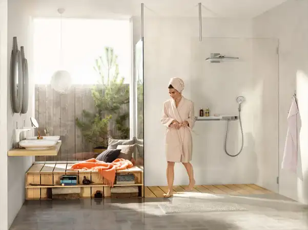 Верхний душ Hansgrohe Rainmaker Select EcoSmart 460 1jet (цвет - хром/белый) (24013400) фото 2 Aquada.com.ua